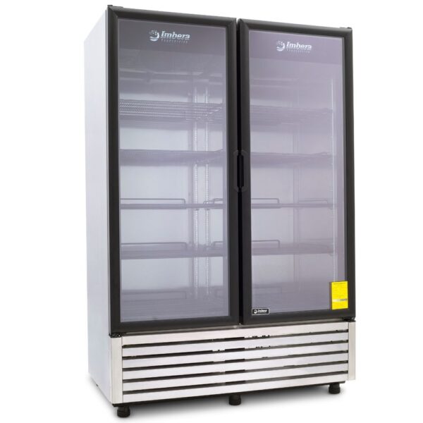 Imbera VFD43 Congelador Acero Inoxidable con 2 Puertas de Cristal