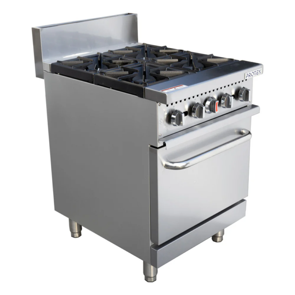 Protek EHGP-4Q Estufa con Horno a Gas Acero Inoxidable 4Q
